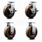Service Caster 6 Inch High Temp Phenolic Caster Set with Roller Bearings 2 Brakes 2 Rigid SCC SCC-20S620-PHRHT-TLB-2-R-2 - alternate 1